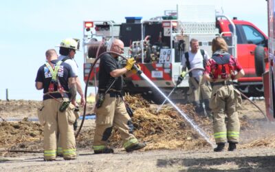 Kearney firefighters respond to hay pile fire northeast of Riverdale